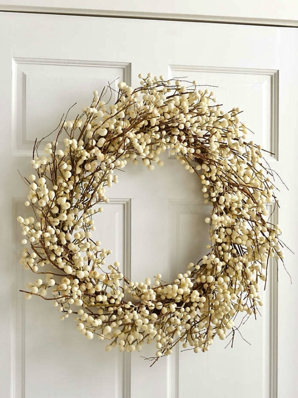 Crate & Barrel Cream Berry Twig Wreath - Home Holiday Decor